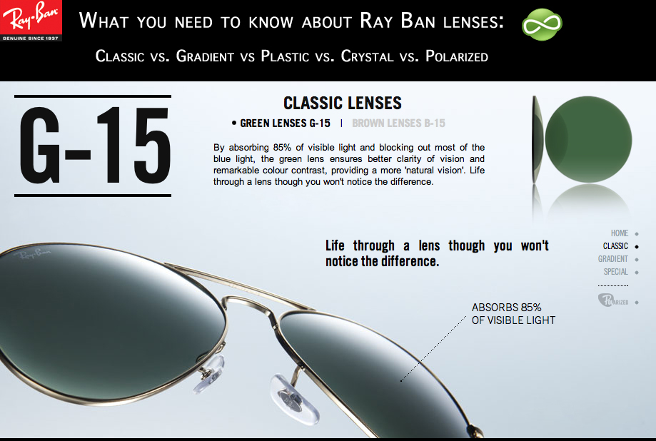 different types of ray bans